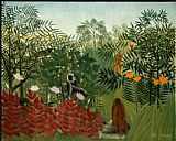 Tropical Forest with Monkeys by Henri Rousseau